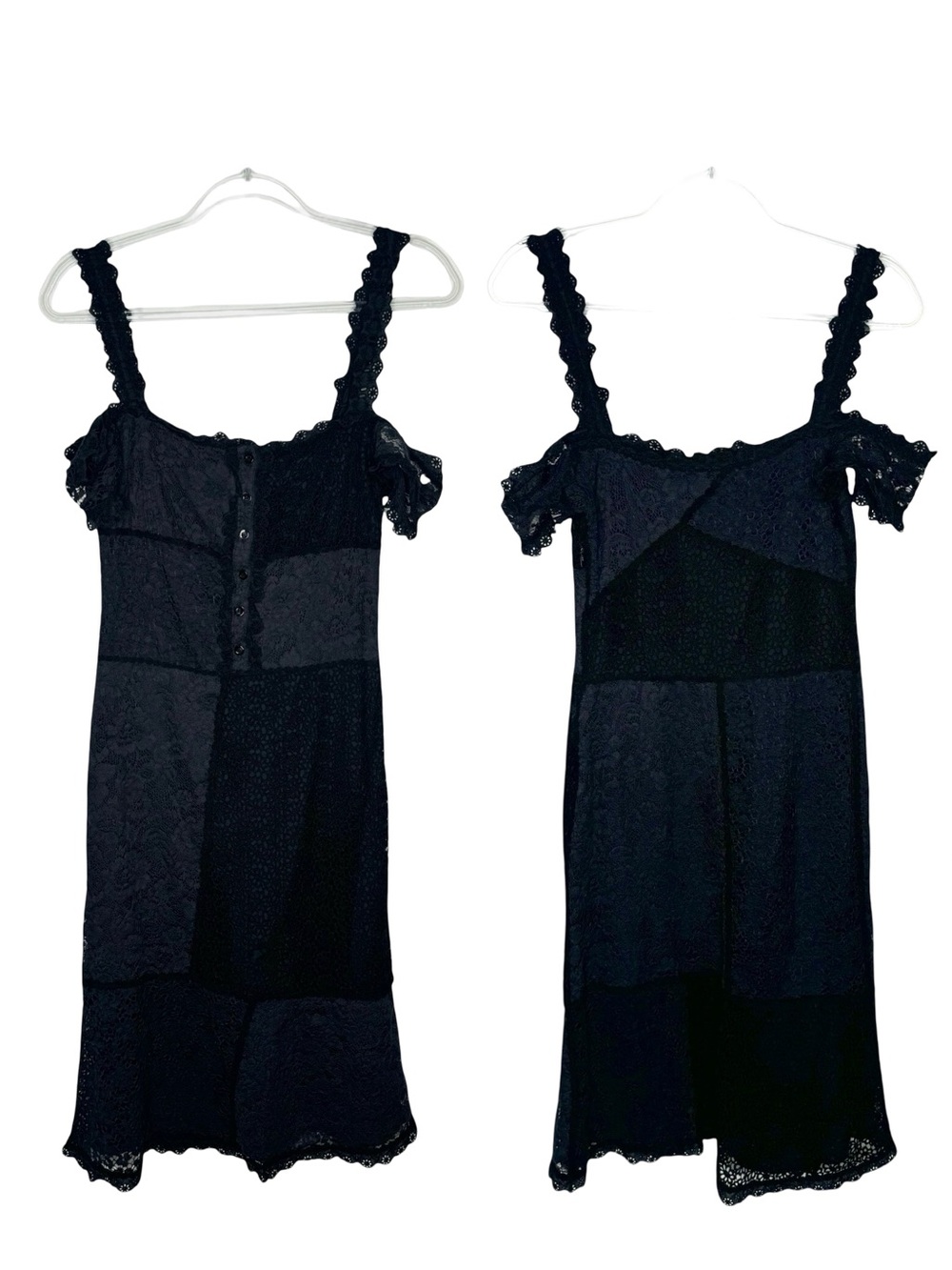 Vintage | Moschino Cheap and Chic Patchwork Lace Eyelet Crochet Dress US 4 90’s